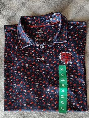 NFL Chicago Bears Antigua Men’s Navy Polo Cookout Design XL